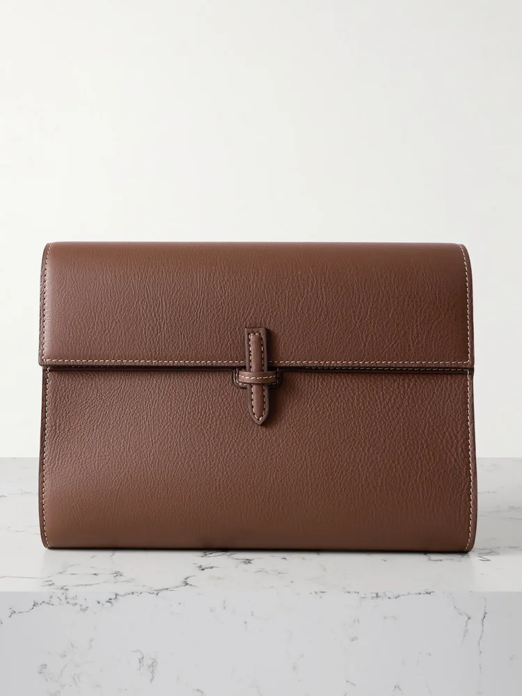 Large leather clutch