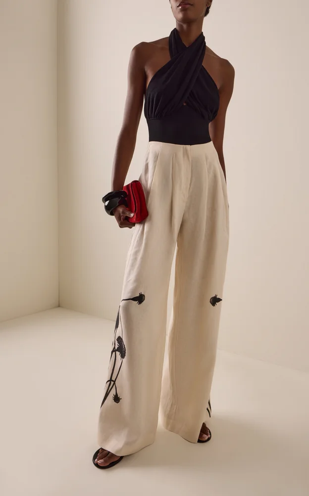Lo Nuestro Linen Wide-Leg Pants