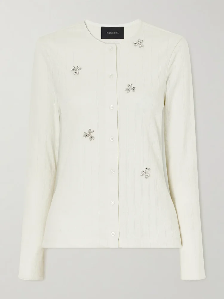 Embellished cotton cardigan