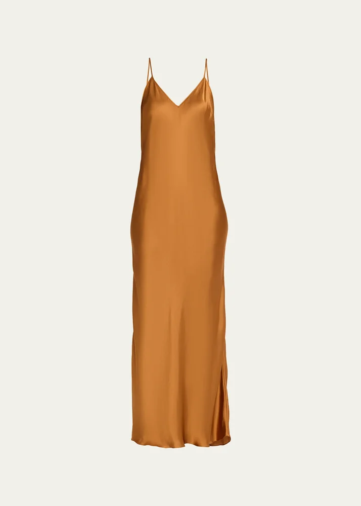 Nevana Satin Backless Maxi Slip Dress