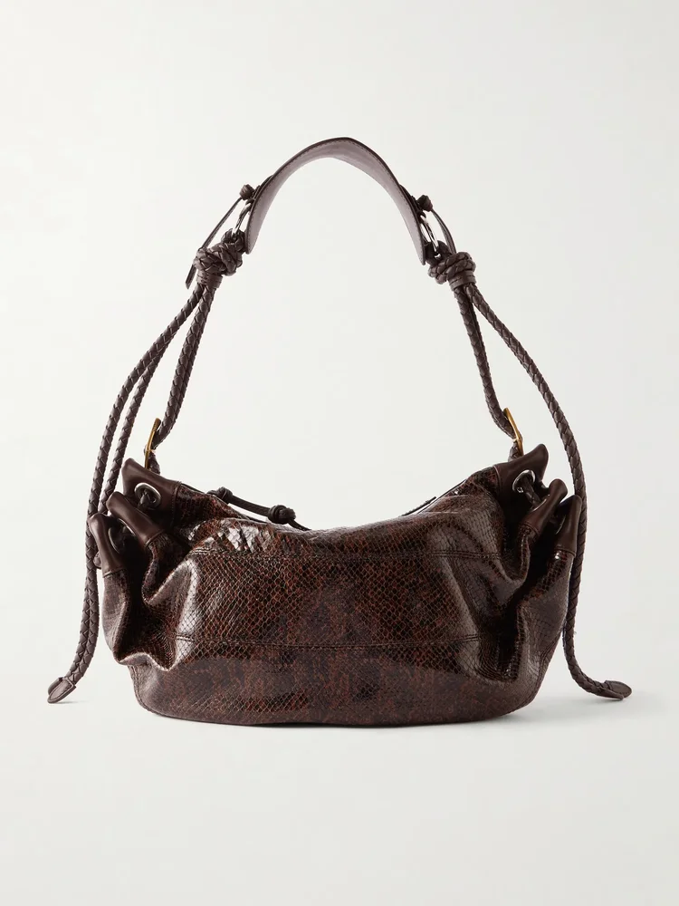 Maia snake-effect leather shoulder bag