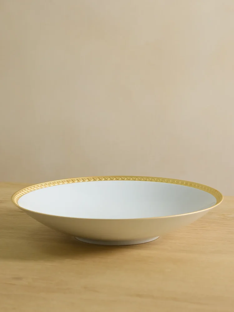 Neptune large gold-plated porcelain bowl