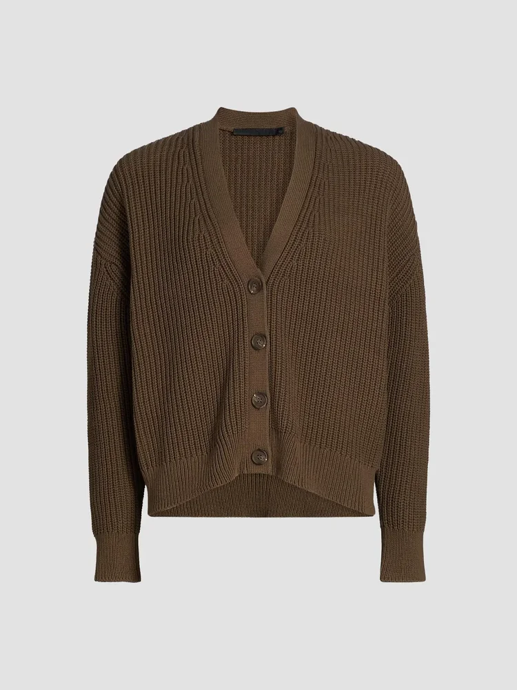 Cropped Cotton Coccoon Cardigan