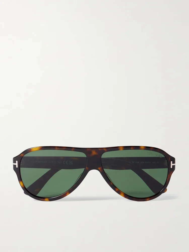 Samuele aviator-style tortoiseshell acetate sunglasses