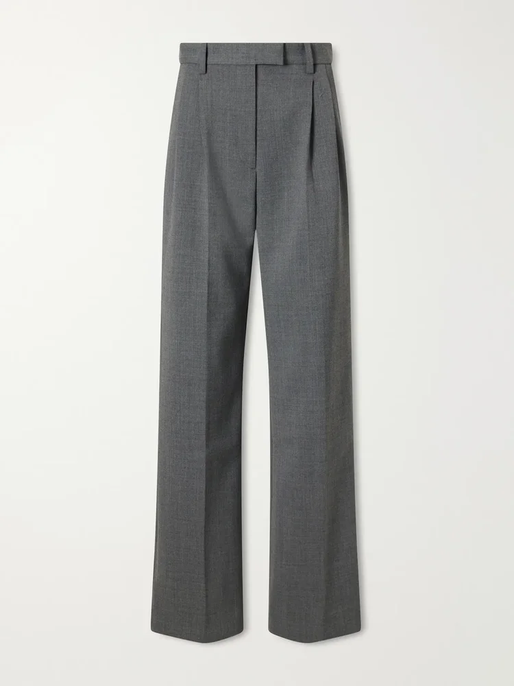 Amel pleated twill straight-leg pants