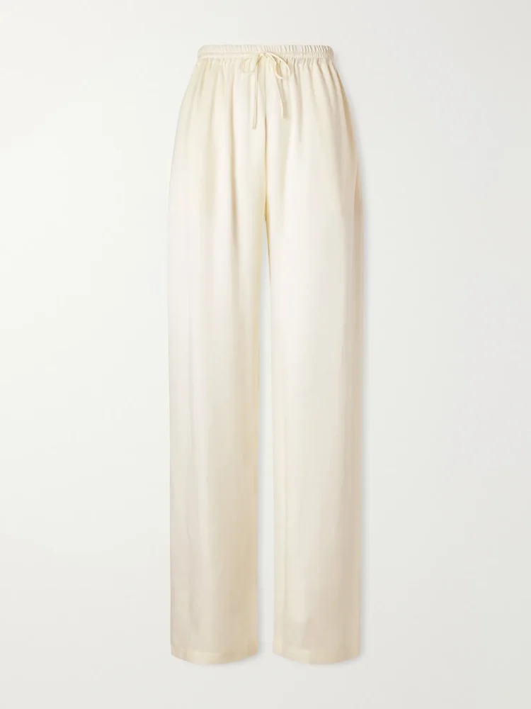 Tuileries satin straight-leg pants