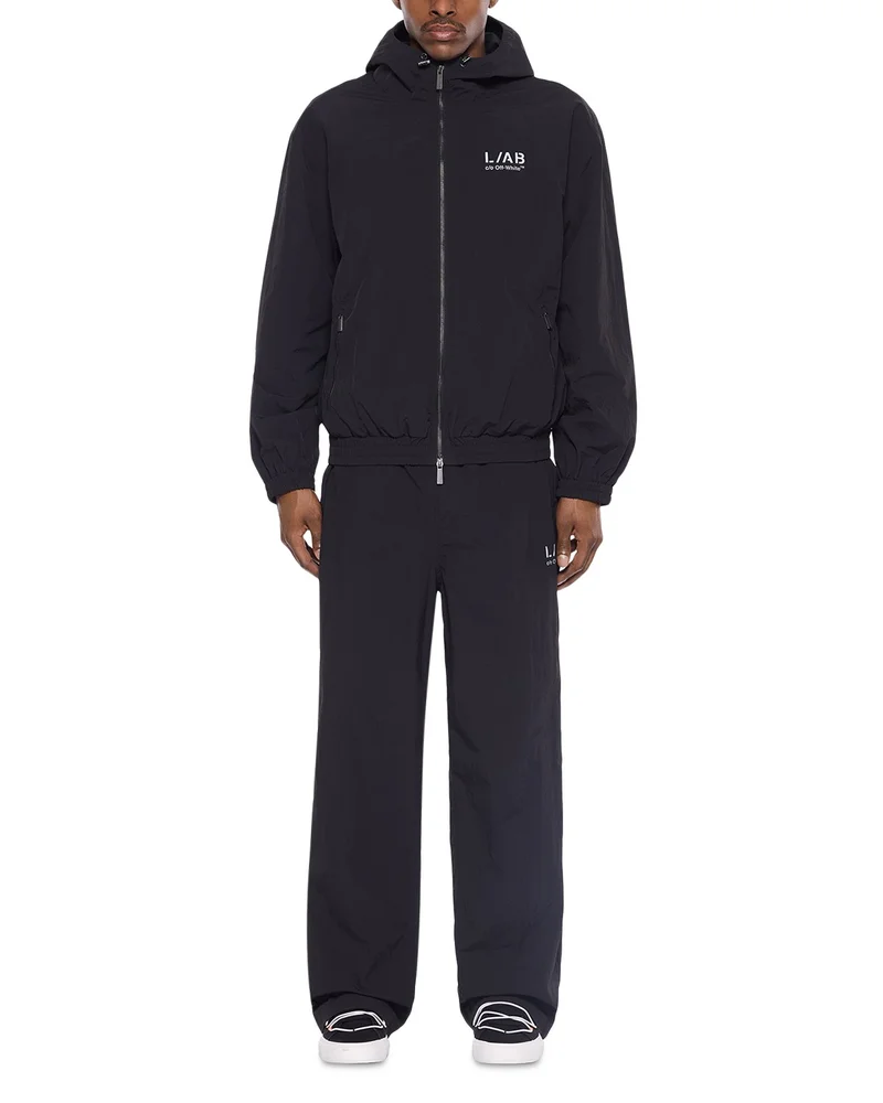 Relaxed Fit Reflective Diagonal Graphic Logo Track Pants