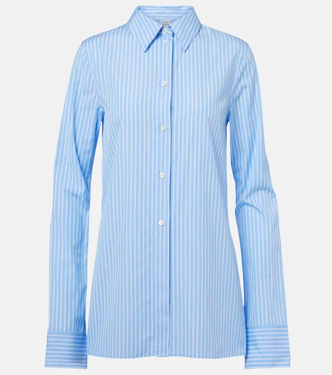 Striped cotton poplin shirt