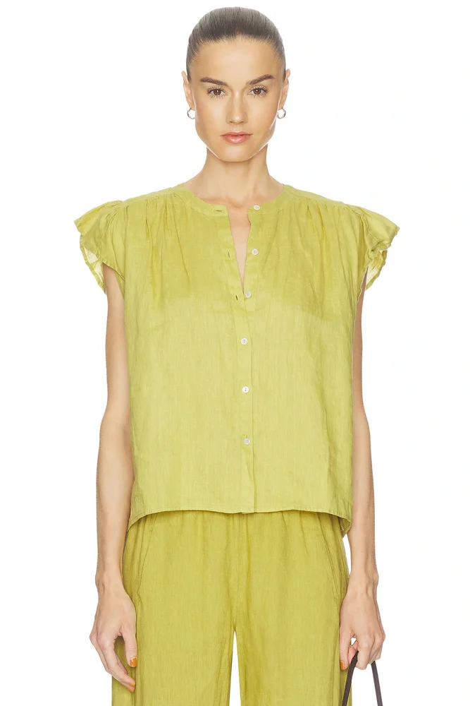 Janey Woven Linen Top