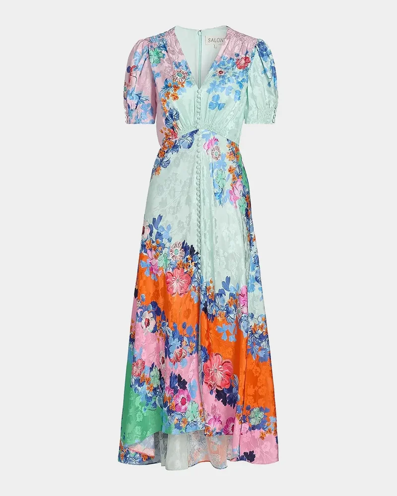 Saloni Lea Printed Long Dress