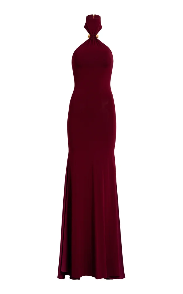 Feist Crepe Maxi Halter Dress