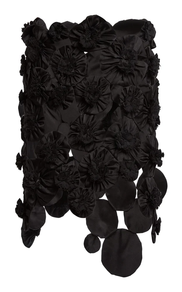 Floral Applique Midi Skirt