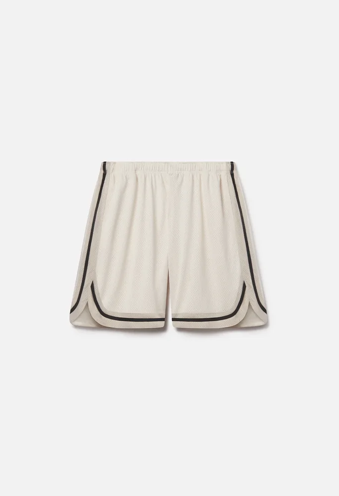 Shaolin Oversized Court Shorts / Salt x Tan