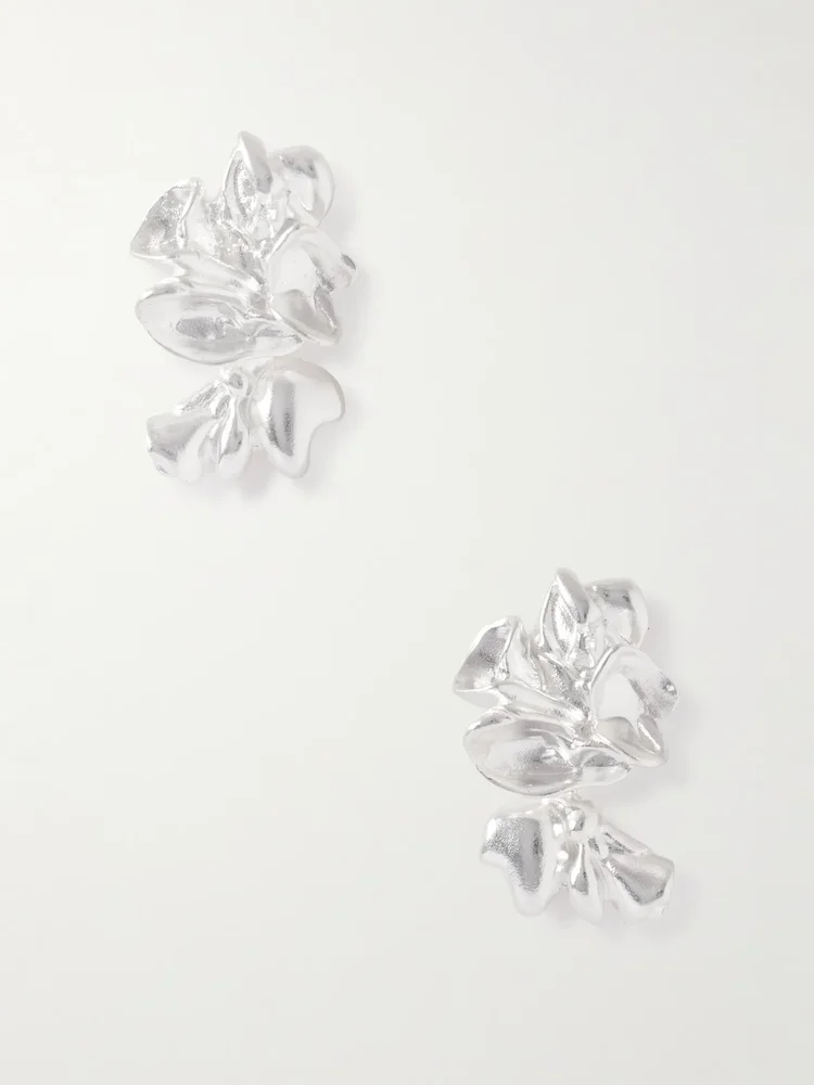 Splotch silver-plated earrings