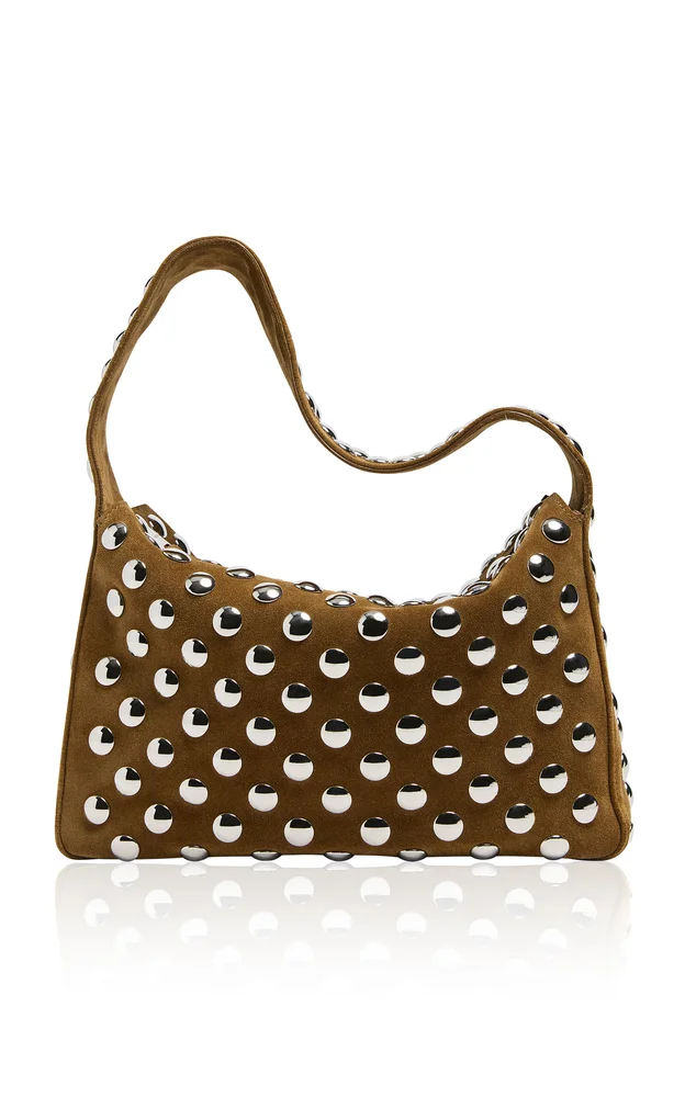 Elena Studded Suede Shoulder Bag