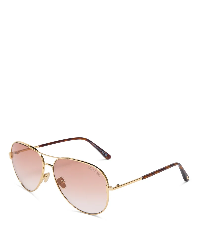 Clark Aviator Sunglasses, 59mm