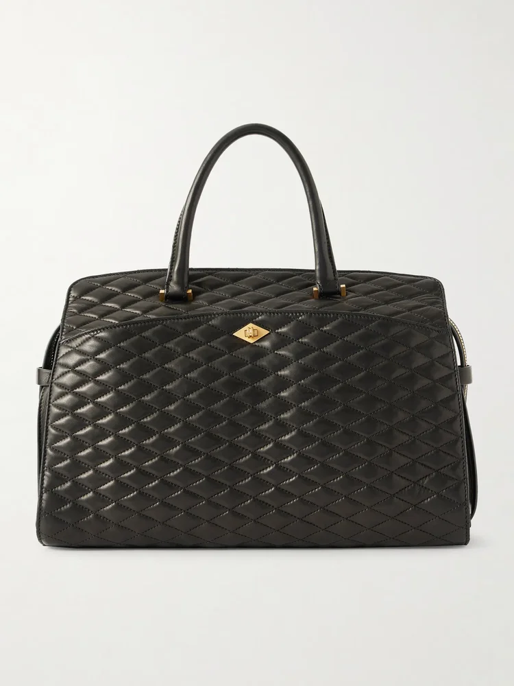 Private Eye quilted leather tote
