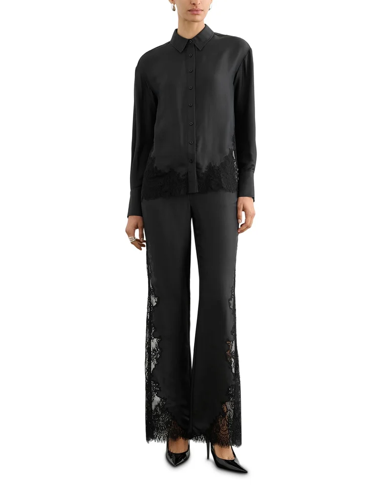 Toni Lace Trim Blouse & Priya Lace Inset Flare Pants