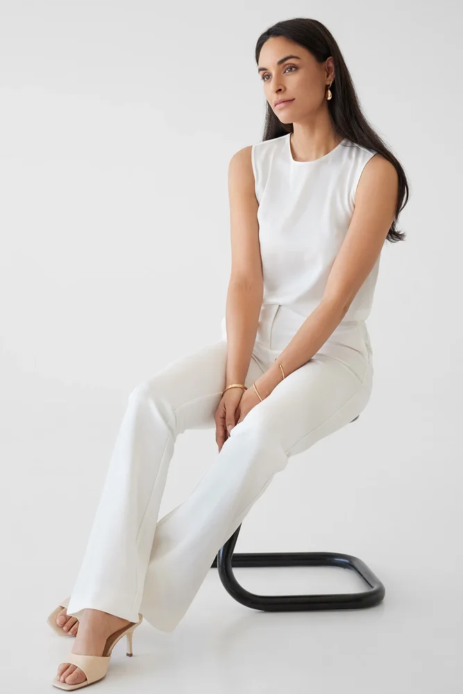 The Farrah Flare Trouser Ivory