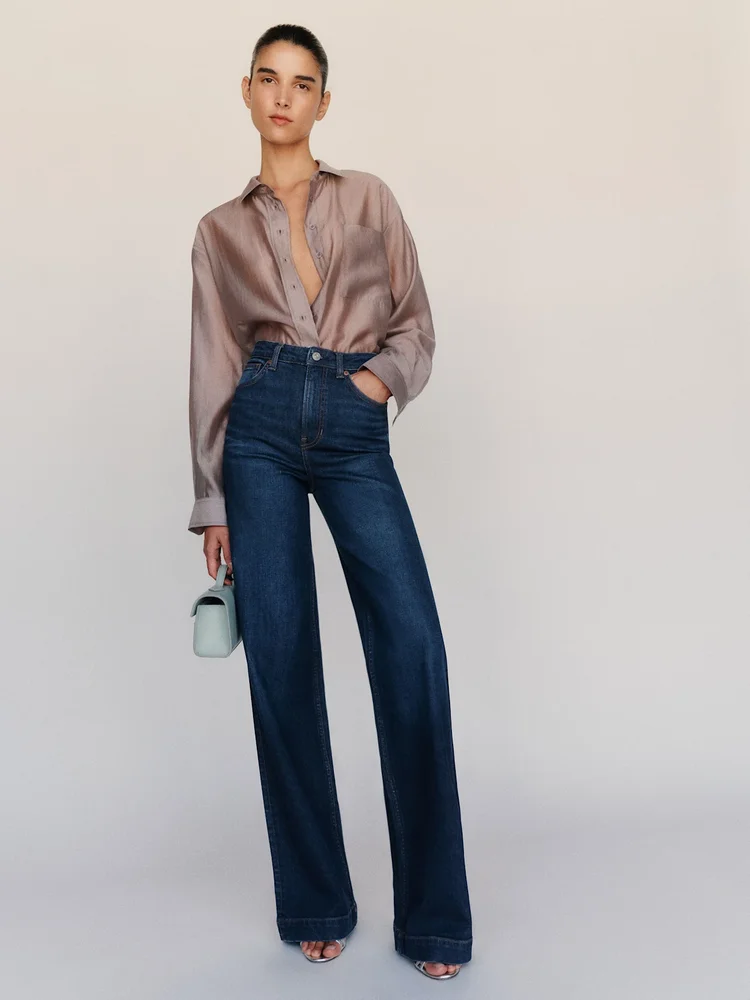 Bex Super Stretch High Rise Wide Leg Jeans