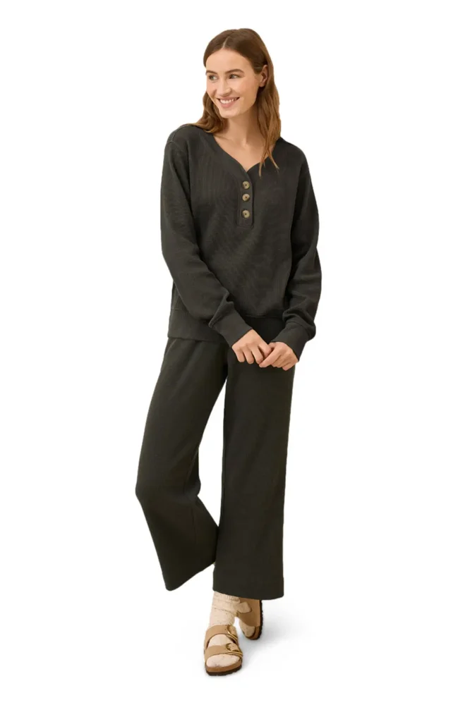 Thermal Waffle Henley Pullover