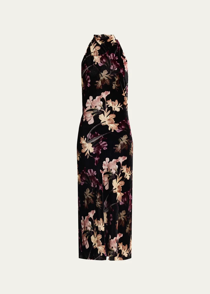Fara Floral Velvet Maxi Dress
