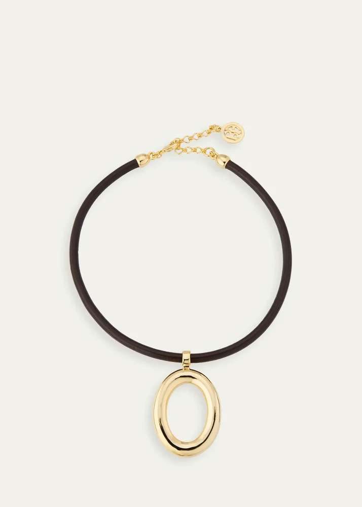 24K Gold Electroplated Pendant Cord Necklace