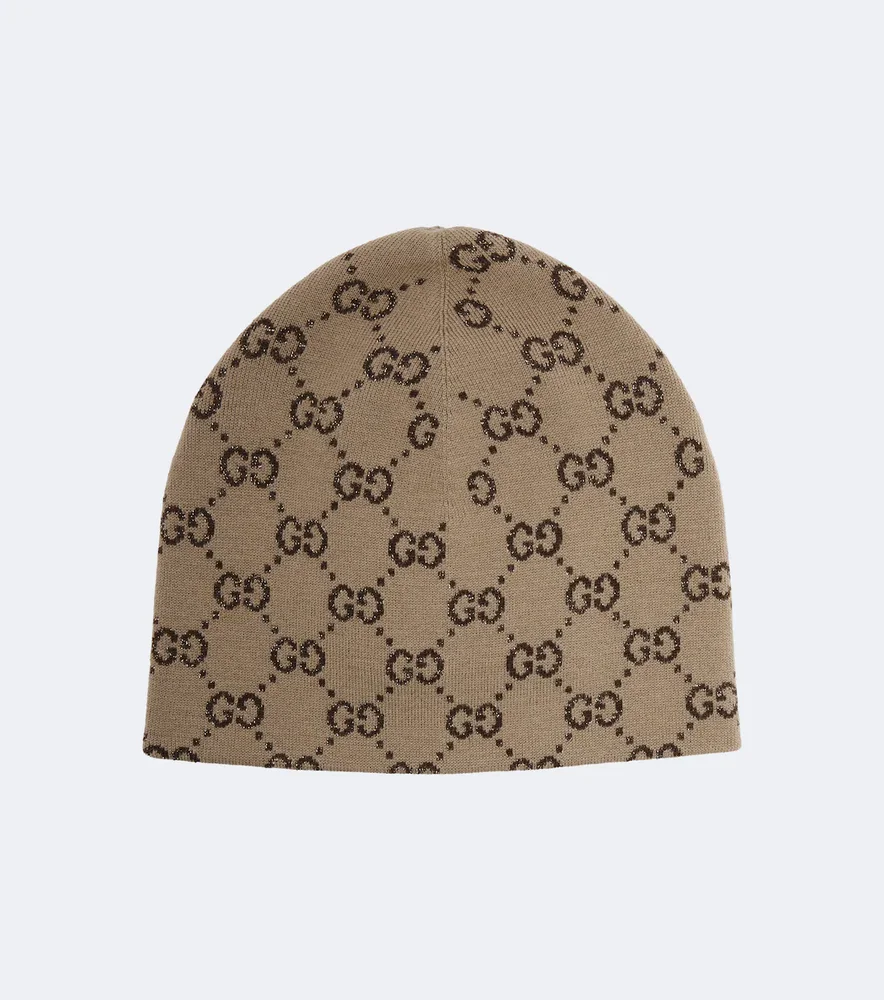 GG jacquard wool-blend lamé beanie