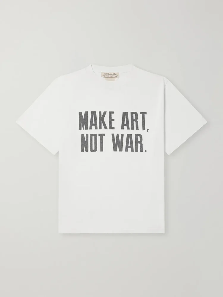 Make Art, Not War Printed Cotton-Jersey T-Shirt