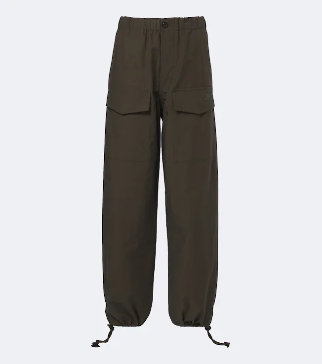 Cotton-blend wide-leg pants