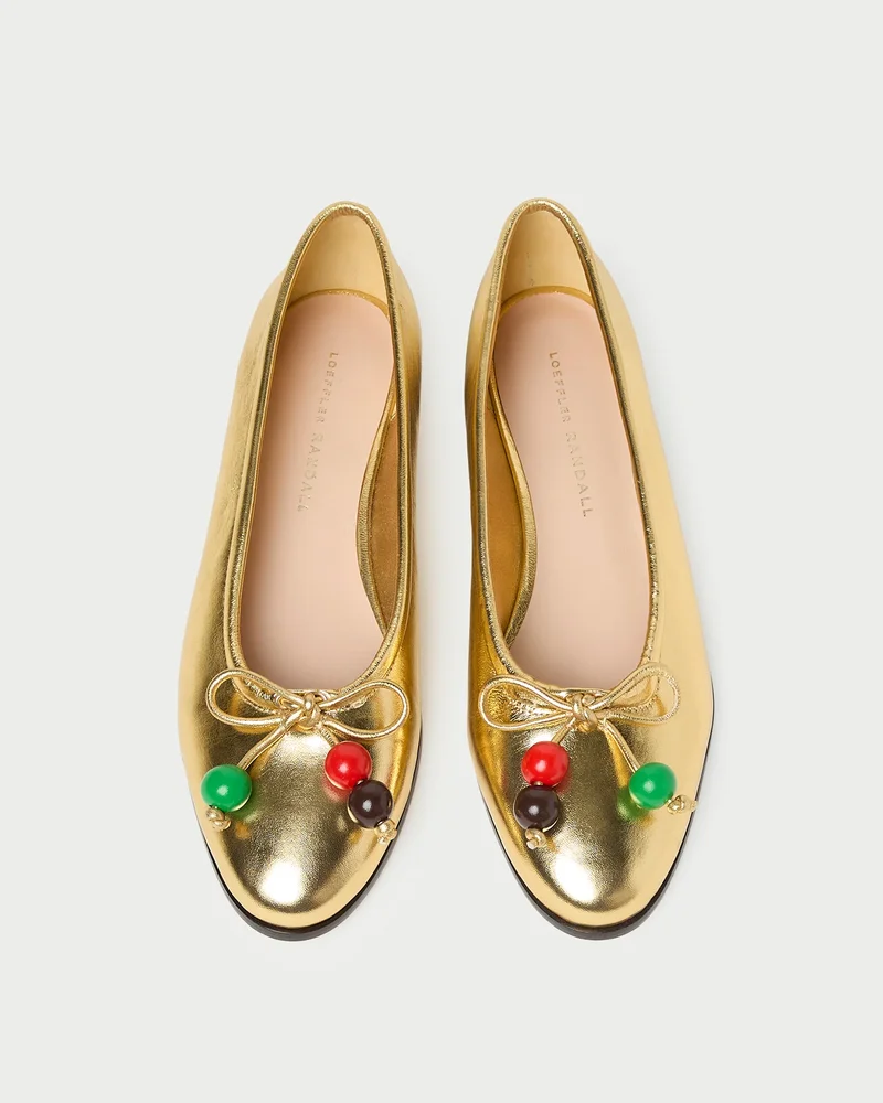 Noelle Champagne/Beads Ballet Flat