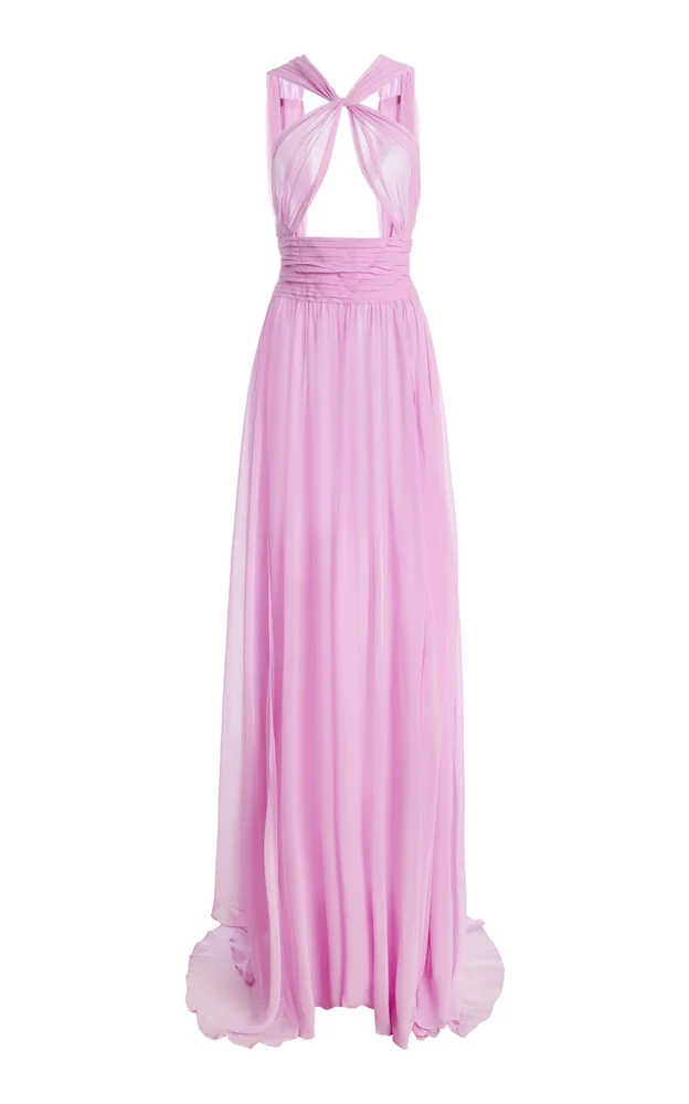 Cutout Silk-Blend Maxi Dress