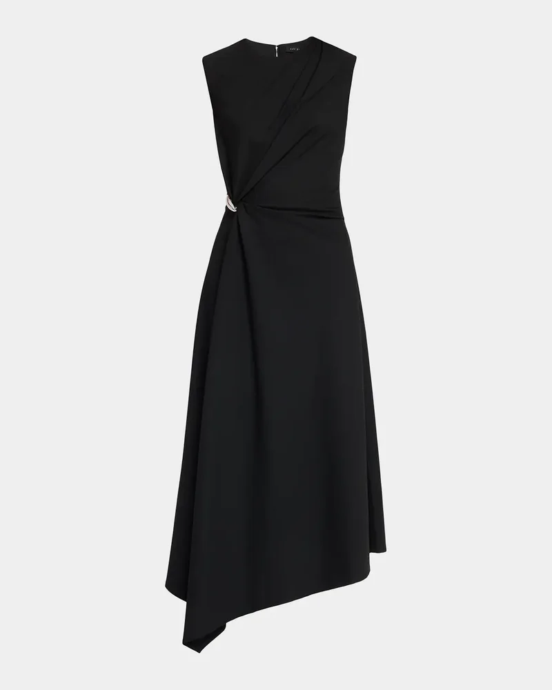 Odette Draped Lightweight Wool Midi Dress