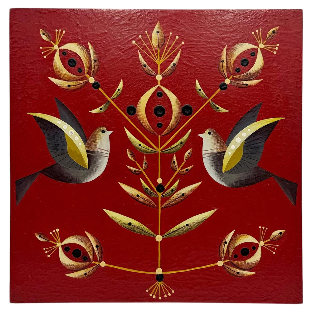 Original Decorative Painting by Alejandro Rangel Hidalgo – Birds and Botanicals