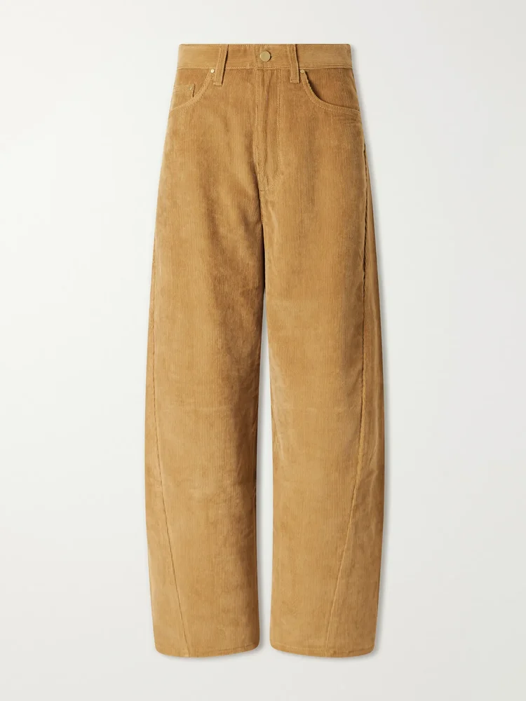 Crescent corduroy organic-cotton wide-leg pants