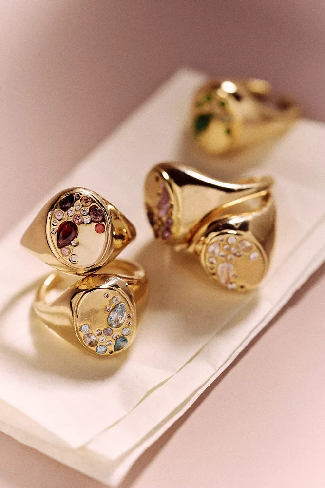 Birthstone Signet Ring in October
