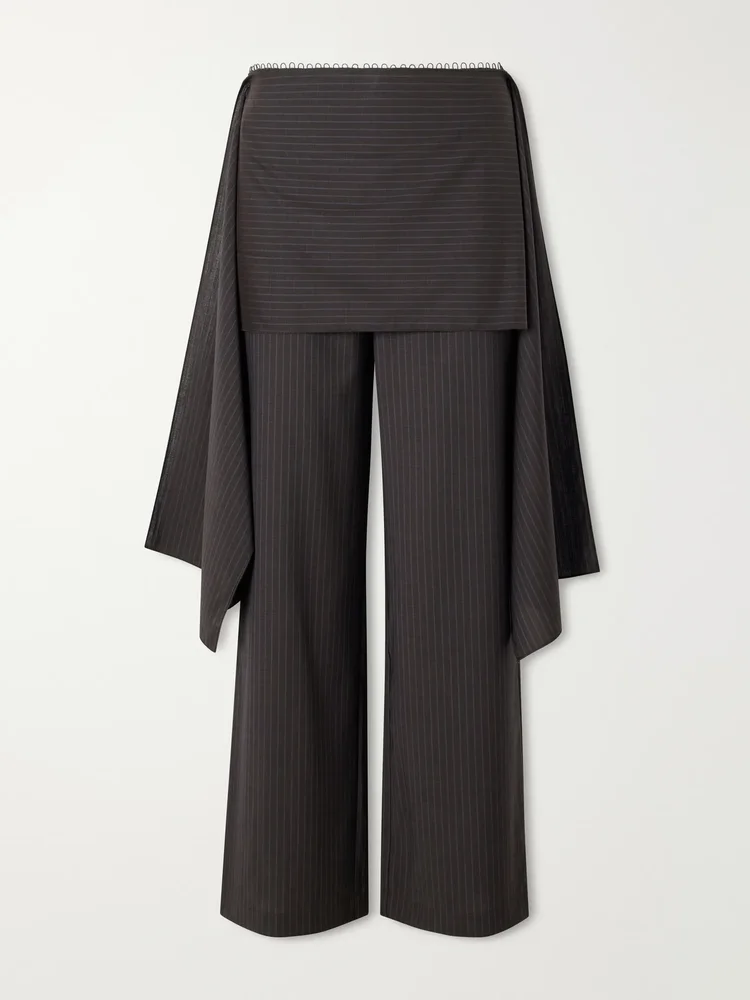 Striped wool flared pants