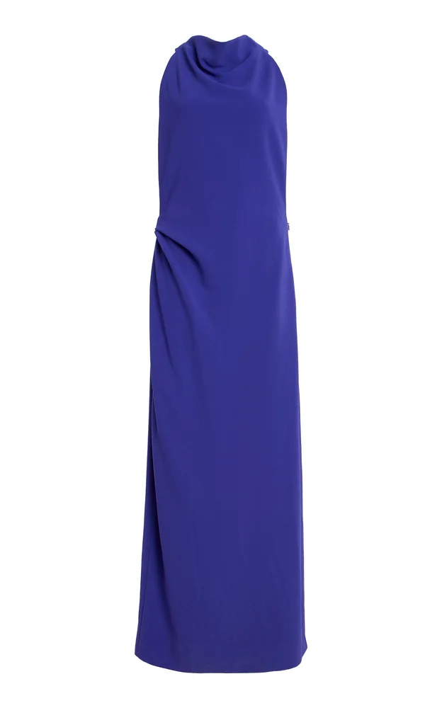 Selena Halter Crepe Maxi Dress