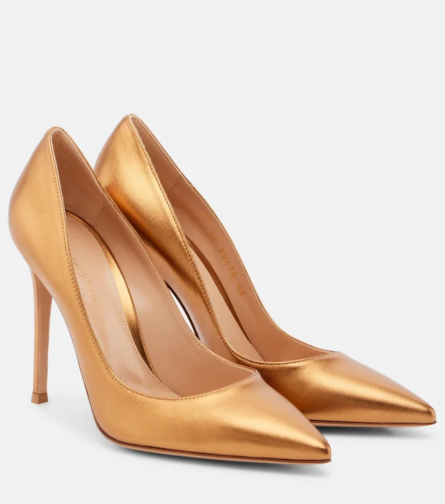 Gianvito 105 metallic leather pumps