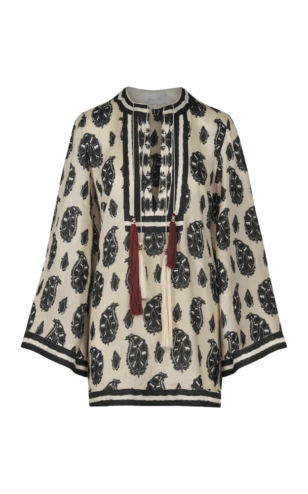 Caretaker Of The Jungle Printed Linen Mini Dress