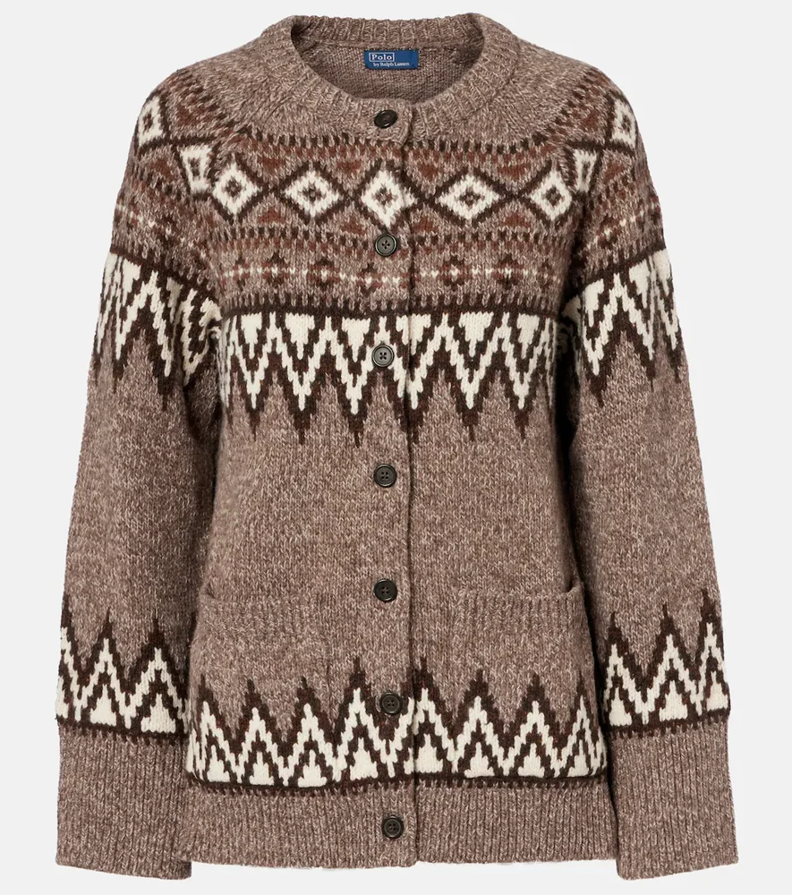 Fair Isle jacquard wool-blend cardigan