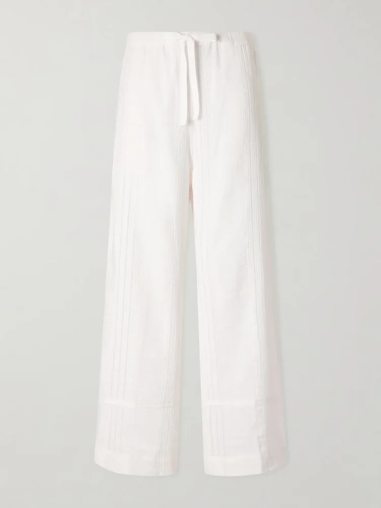 Desta striped cotton wide-leg pants