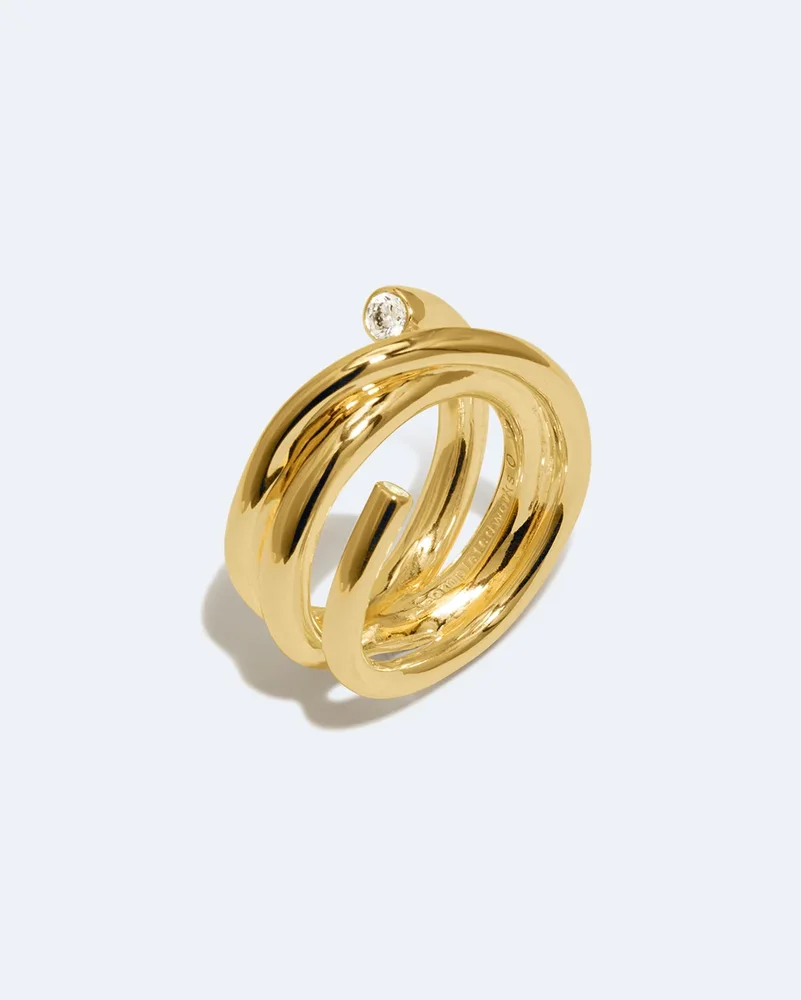 Coil Zirconia Gold Vermeil Ring