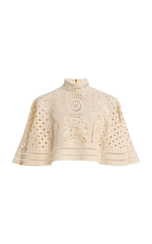 Indra Embroidered Cotton Cape