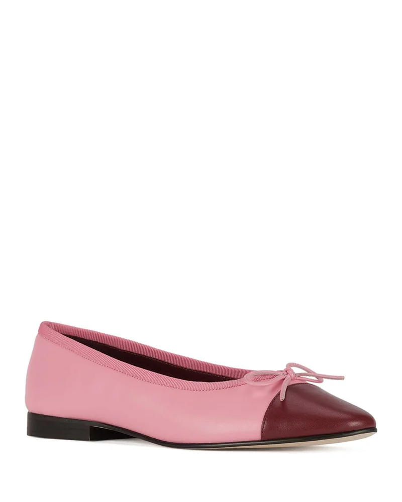 Arabesque Leather Cap Toe Ballet Flats