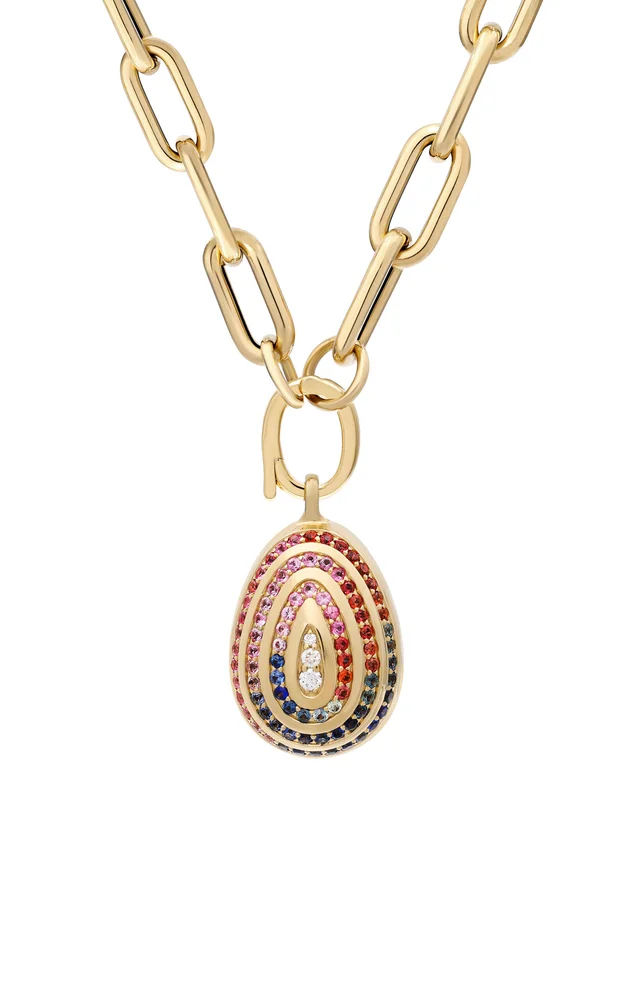 Cosmic Egg Confetti Orbit Locket Pendant