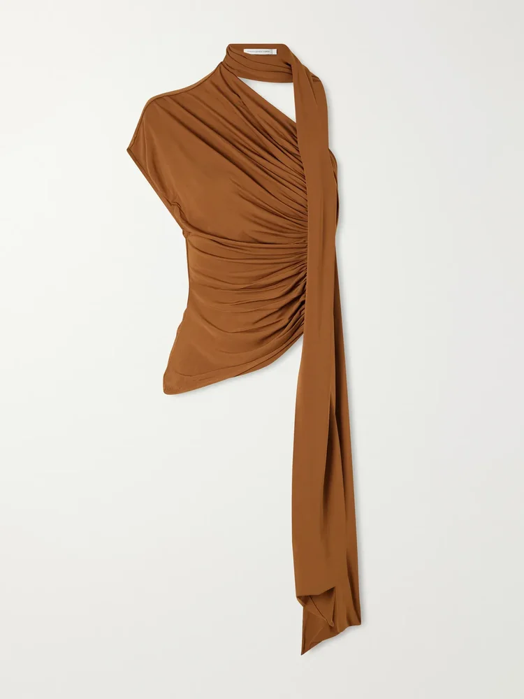 Vienna scarf-detail draped jersey blouse