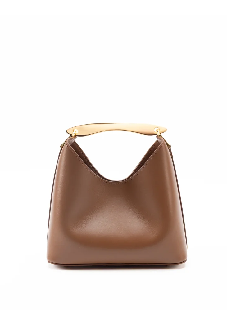 Small Boomerang Leather Cognac