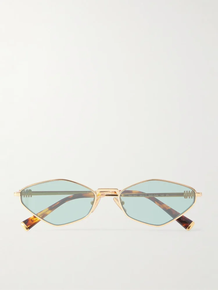 Hexagon-frame gold-tone sunglasses