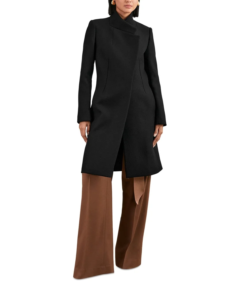 Wool Blend Mid Length Coat